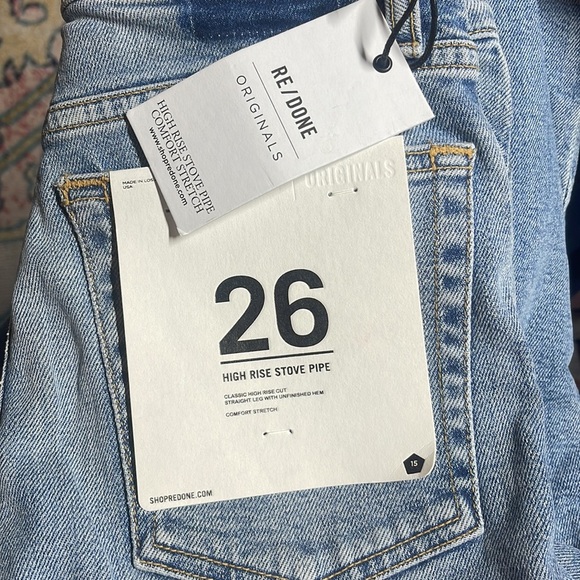 NWT RE/DONE High Rise Stove Pipe Jeans in cloudy blue - Picture 5 of 9